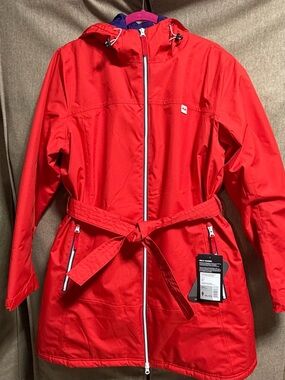 Helly Hansen Women’s PrimaLoft Red Hooded & Belted Jacket XXL NWT